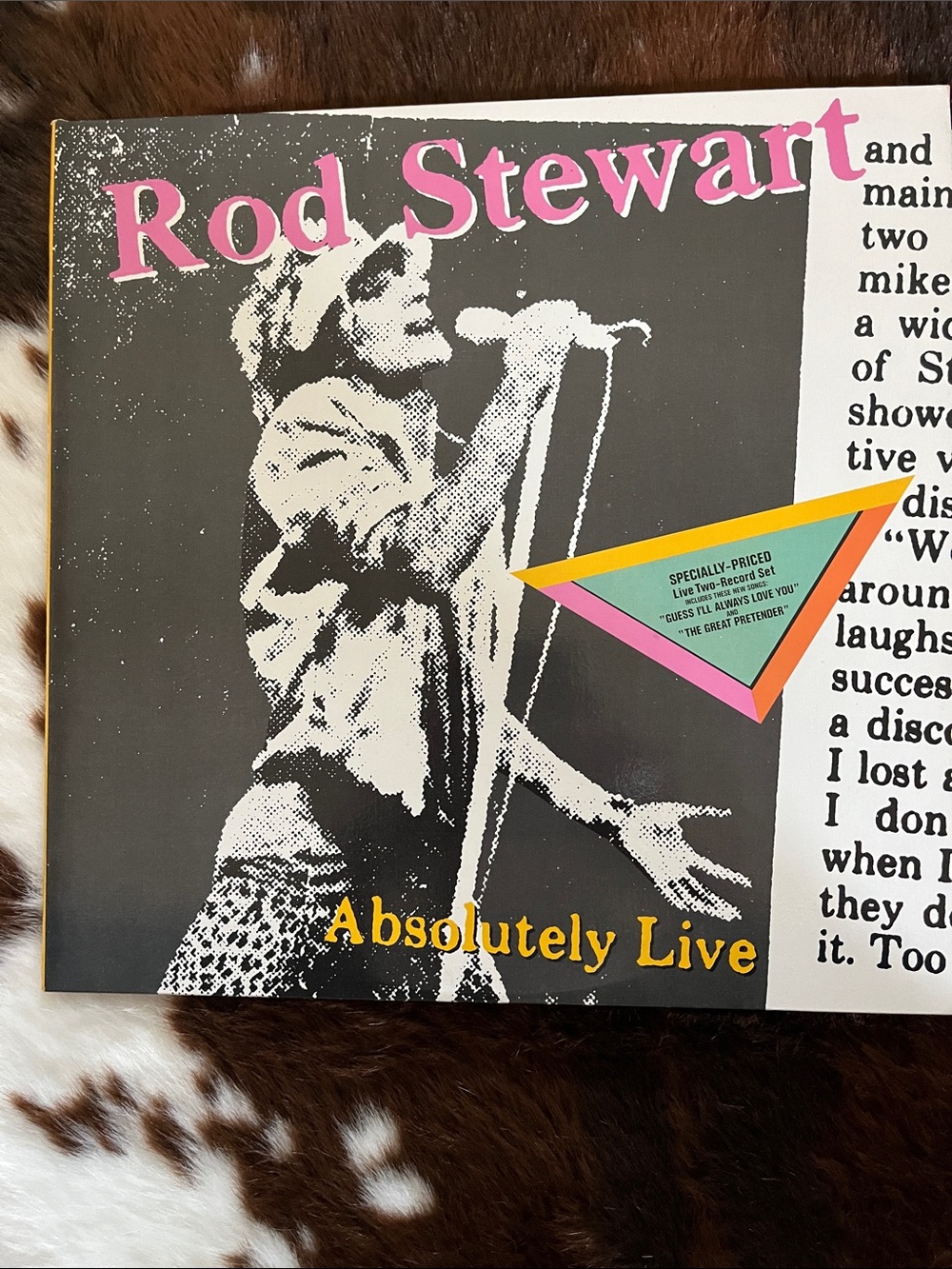 'Absolutely Live' Vinyl Record Cover Art - Pink, Yellow, Black